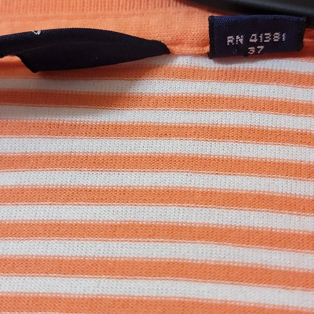Polo Ralph Lauren Golf Polo Shirt Large Orange Striped Casual Collared Pima Soft